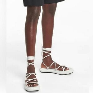 KHAITE Alba Gladiator Sandals Ankle-Tie Lace-Up Platform Flats US 8.5